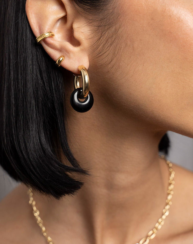 Black Doughnut Earring Charm